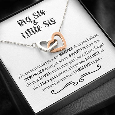 Big Sis and Lil Sis Interlocking Hearts Necklace - Love You This Much